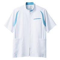 住商モンブラン ジャケット メンズ 半袖 白/ウォームブルー 4L MJ552-0104 1枚（直送品）