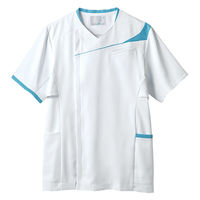 住商モンブラン スクラブ メンズ 半袖 白/ウォームブルー 4L MS854-0104 1枚（直送品）