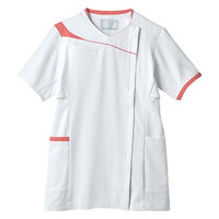 住商モンブラン スクラブ レディス 半袖 白/コーラルピンク 3L MS354-0192 1枚（直送品）