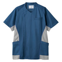 住商モンブラン スクラブ メンズ 半袖 ブルー/グレー L MS856-30 1枚（直送品）