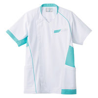 住商モンブラン スクラブ 兼用 半袖 白/ターコイズ L MS401-0132 1枚（直送品）