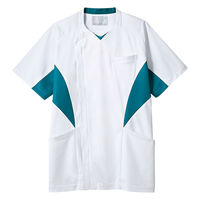 住商モンブラン スクラブ メンズ 半袖 白/ターコイズ 4L MS857-14 1枚（直送品）