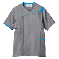 住商モンブラン スクラブ メンズ 半袖 グレー/ロイヤルブルー L MS854-4043 1枚（直送品）