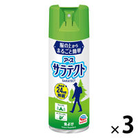 虫よけスプレー 衣類 対策 服の上からサラテクト 400mL 大容量 1セット（1本×3） アウトドア キャンプ 蚊よけ ディート アース製薬