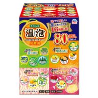 【大容量アソート】 入浴剤 炭酸 温泉の素 温泡 ONPO 詰合せセット（80錠） 森・ゆず・ローズ・桃 アース製薬