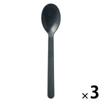 無印良品 ヤシの端材を使った スプーン 約１７ｃｍ 黒 1セット（1本×3） 良品計画