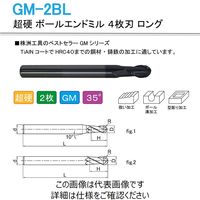 株洲ダイヤモンド切削工具 超硬 ボールエンドミル 2枚刃 ロング GM-2BL-R4.5 1セット(2本)（直送品）