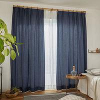 スミノエ コルネ セミオーダー カーテン ドゥニーム 1200×1150mm ダークブルー １セット(2枚入)（直送品）