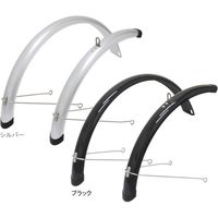 SUNNYWHEEL PCフルフェンダー U型ステー付き シルバー(20インチ用) SW-816-20-U 1セット（直送品）
