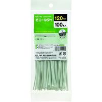 朝日電器 ELPA ビニールタイ 全長120mm 100本入 ホワイト CB-N01P(WH) 1パック(100本) 201-9860（直送品）