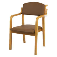 オフィス・ラボ エコノチェア ウッディ 抗ウイルスコーティング 木部:ナチュラル 張地:ブラウン EC-WD24SENABR 1脚（直送品）