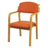 オフィス・ラボ エコノチェア ウッディ 木部:ナチュラル 張地:オレンジ EC-WD24VNAOR 1脚 O1096（直送品）