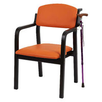 オフィス・ラボ エコノチェア ウッディ 木部:ダーク 張地:オレンジ EC-WD24VDKOR 1脚 O1096（直送品）