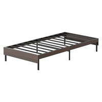 アイリスオーヤマ ウッドスチールベッド シングル 幅1002×奥行1982×高さ299mm ブラック/ウォールナット 1台（直送品）