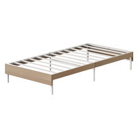 アイリスオーヤマ ウッドスチールベッド シングル 幅1002×奥行1982×高さ299mm ホワイト/ナチュラル 1台（直送品）