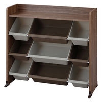 アイリスオーヤマ 天板付き キッズトイハウスラック 幅862×奥行348×高さ798mm ウォールナット 1台（直送品）