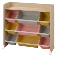 アイリスオーヤマ 天板付き キッズトイハウスラック 幅862×奥行348×高さ798mm ナチュラル 1台（直送品）