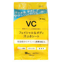 ビタミンＣ フェイシャル＆ボディ 汗ふきシート 使い切り 冷却用品 ひんやりグッズ エモーションプラネット 1個(30枚入)