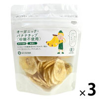 有機素材 ドライフルーツ チャック付 小袋 BIONOWA オーガニック バナナチップ（砂糖不使用）  1セット（1個×3）