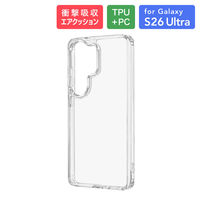 Galaxy S26 Ultra 耐傷・耐衝撃ハイブリッドケース  クリア TPU ストラップホール付  衝撃吸収（直送品）