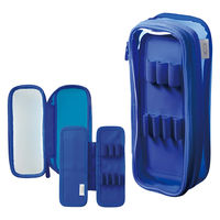 リヒトラブ XCOA リバーシブルクリヤーペンケース ライト 筆箱 高級筆記 コバルトブルー A3810-8 1個（直送品）