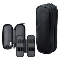 リヒトラブ XCOA スプレッドダブルペンケース ライト 筆箱 高級筆記 ジェットブラック A3811-24 1個（直送品）