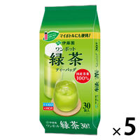 (水出し可)伊藤園 ワンポット 抹茶入り緑茶 エコティーバッグ 1セット(30バッグ入×5) お茶 大容量