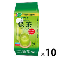 (水出し可)伊藤園 ワンポット 抹茶入り緑茶 エコティーバッグ 1セット(30バッグ入×10) お茶 大容量