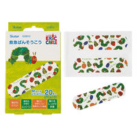 スケーター QQB1C 救急絆創膏(ばんそうこう) M 20枚入 【はらぺこあおむし】 696619-QQB1C 1箱(20枚入)（直送品）