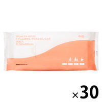 【大人用/流せる/中判】アスクル トイレに流せるやわらかおしりふき　流せる　 1セット（2400枚入：80枚入×30パック） オリジナル