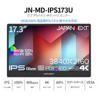 JAPANNEXT 17.3インチ 4Kワイド モバイルディスプレイ JN-MD-IPS173U 1台（直送品）