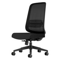 【組立設置込】Lamex EZ メッシュチェア 肘なし ランバーサポート カーペット用 ブラック 1脚（直送品）