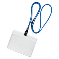 ソニック 吊下げ名札 エコノミータイプ 横型 名刺サイズ対応 青 NF-7865-B 1セット(5個)（直送品）