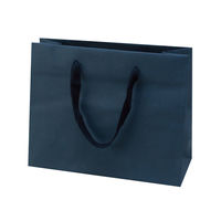 包む 紙袋 グレンエンボスBAG 横長 260×210 ネイビー TG029 1セット(3個)（直送品）