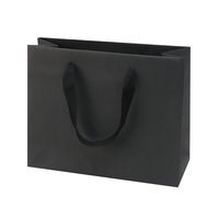 包む 紙袋 グレンエンボスBAG 横長 260×210 ブラック TG033 1セット(3個)（直送品）