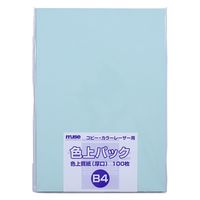 ミューズ 色上パック 色上質紙 厚口 B4 100枚入 あさぎ 300221 1パック(100枚入)（直送品）