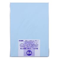 ミューズ 色上パック 色上質紙 厚口 B4 100枚入 水色 300214 1パック(100枚入)（直送品）
