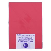 ミューズ 色上パック 色上質紙 厚口 B4 100枚入 赤 300344 1パック(100枚入)（直送品）