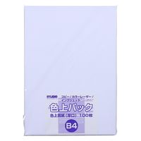 ミューズ 色上パック 色上質紙 厚口 B4 100枚入 白 300351 1パック(100枚入)（直送品）