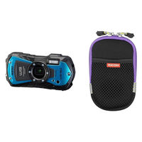 リコー PENTAX 防水防塵デジタルカメラ WG-90 ブルー カメラケースセット WG-90BLU OCC135set 1セット（直送品）