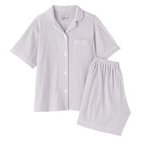 無印良品 レディース 婦人 着るタオル 両面パイル 半袖パジャマ 婦人Ｌ ラベンダー 良品計画