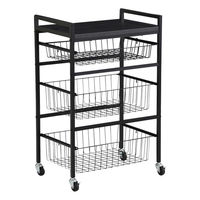 タマリビング カジュアリー キッチンワゴン カジュアリー 幅450×奥行300×高さ700mm ブラック/ブラック 1台（直送品）