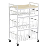 タマリビング カジュアリー キッチンワゴン カジュアリー 幅450×奥行300×高さ700mm ホワイト/ホワイトアッシュ 1台（直送品）