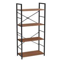 タマリビング カジュアリー オープンラック カジュアリー4段 幅600×奥行300×高さ1250mm ブラック/ブラウン 1台（直送品）