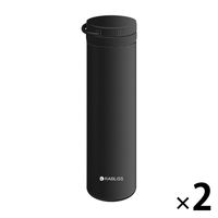 冷温スリム水筒 2個セット ブラック 熱中症対策用品 オールシーズン 3WAY ストラップ付き 冷温ボトル 冷却グッズ KO426（直送品）