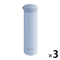 冷温スリム水筒 3個セット ブルー 熱中症対策用品 オールシーズン 3WAY ストラップ付き 冷温ボトル 冷却グッズ KO426（直送品）