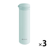 冷温スリム水筒 3個セット グリーン 熱中症対策用品 オールシーズン 3WAY ストラップ付き 冷温ボトル 冷却グッズ KO426（直送品）