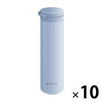 冷温スリム水筒 10個セット ブルー 熱中症対策用品 オールシーズン 3WAY ストラップ付き 冷温ボトル 企業 団体用 KO426（直送品）