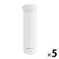 冷温スリム水筒 5個セット アイボリー 熱中症対策用品 オールシーズン 3WAY ストラップ付き 冷温ボトル 冷却グッズ KO426（直送品）