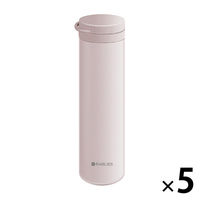 冷温スリム水筒 5個セット ピンク 熱中症対策用品 オールシーズン 3WAY ストラップ付き 冷温ボトル 冷却グッズ KO426（直送品）